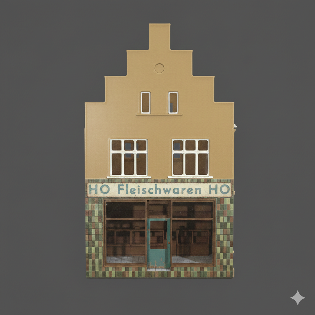 Farbbeispiel für die Fassadengestaltung des TT Stadthauses mit grünen Kachelelementen.